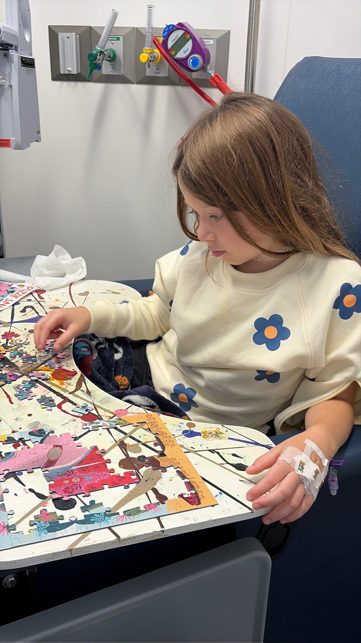 Floral Adaptive Kids Sweatshirt with IV Access